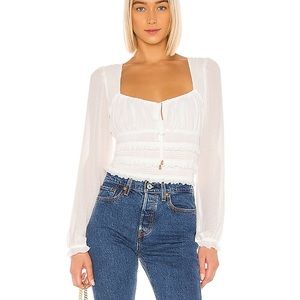 Free People Solid Lolita Blouse in White